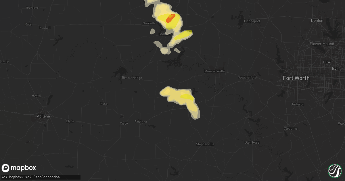 Hail map in Strawn, TX on September 29, 2021