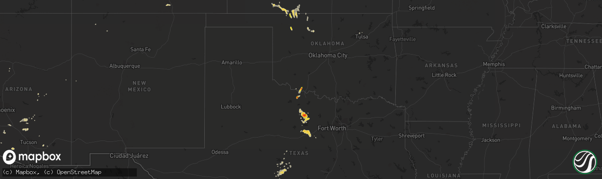 Hail map on September 29, 2021