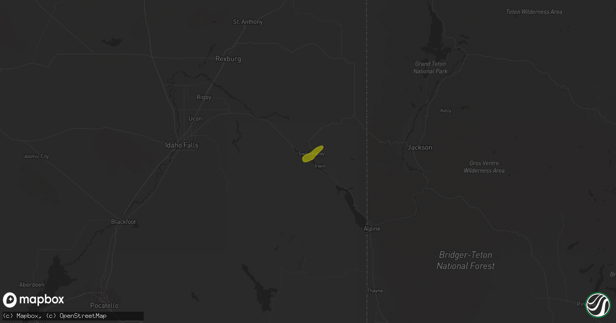 Hail map in Swan Valley, ID on September 29, 2022