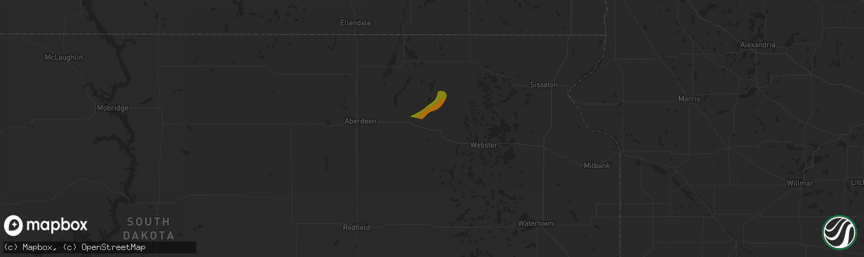 Hail map in Andover, SD on September 29, 2023