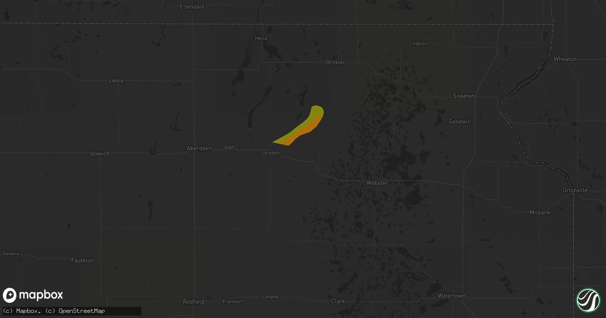 Hail map in Andover, SD on September 29, 2023