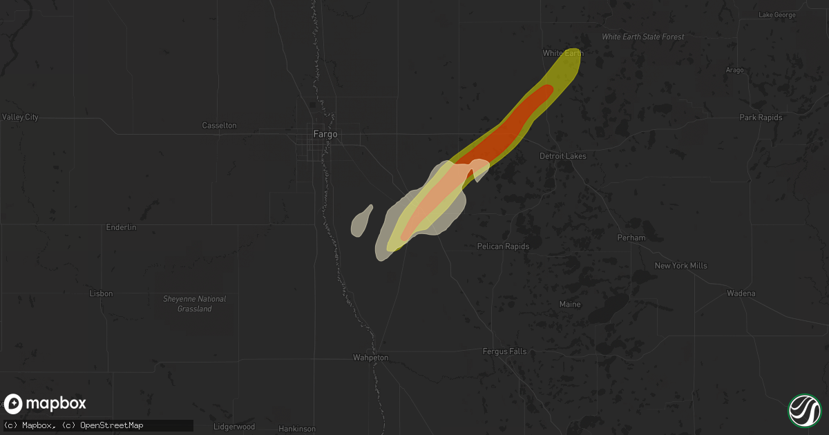 Hail map in Barnesville, MN on September 29, 2023