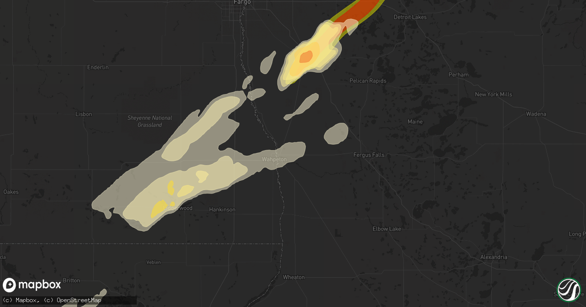 Hail map in Breckenridge, MN on September 29, 2023