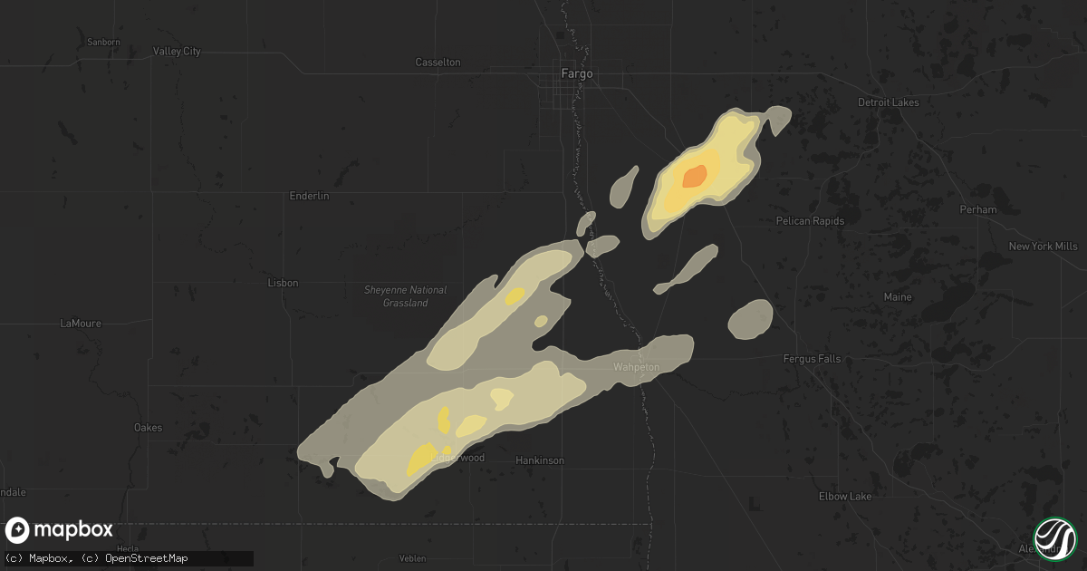 Hail map in Colfax, ND on September 29, 2023