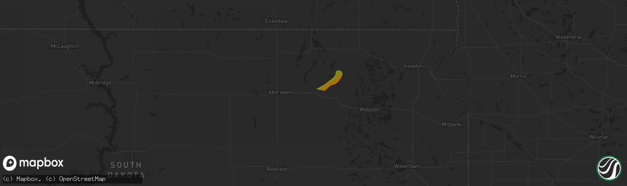 Hail map in Groton, SD on September 29, 2023