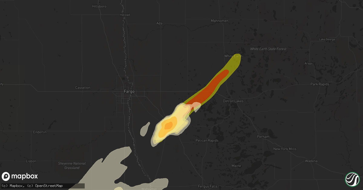 Hail map in Hawley, MN on September 29, 2023