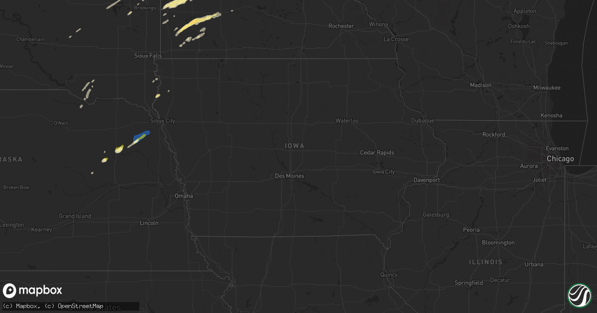 Hail map in Iowa on September 29, 2023