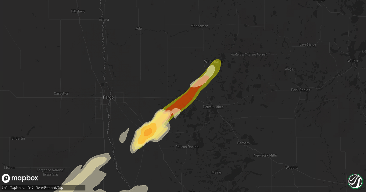 Hail map in Lake Park, MN on September 29, 2023