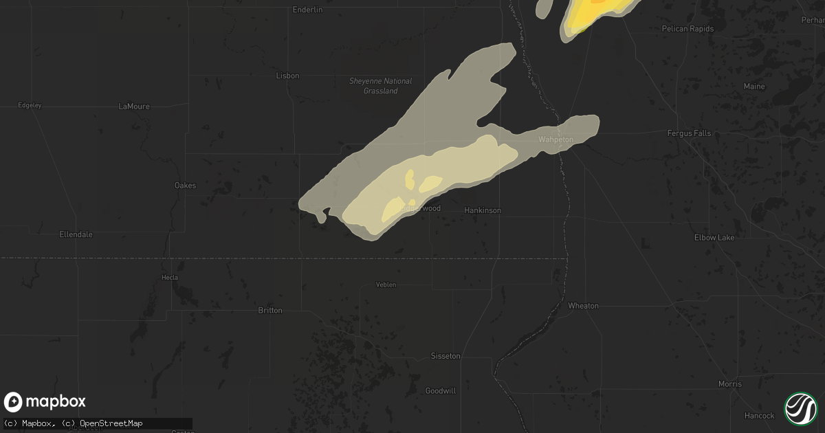 Hail map in Lidgerwood, ND on September 29, 2023