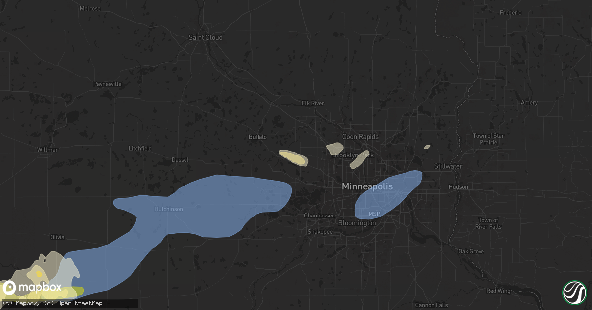 Hail map in Loretto, MN on September 29, 2023