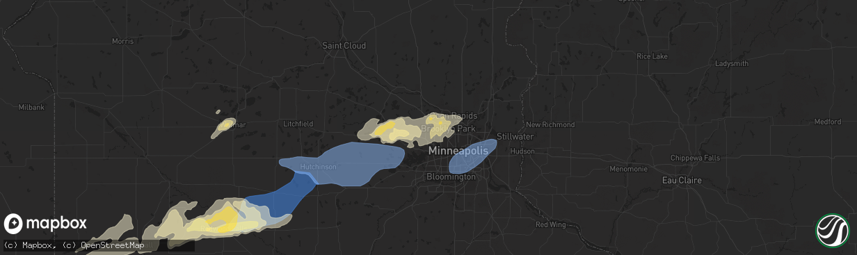 Hail map in Maple Grove, MN on September 29, 2023