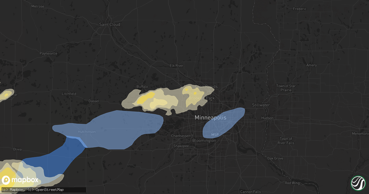 Hail map in Maple Grove, MN on September 29, 2023