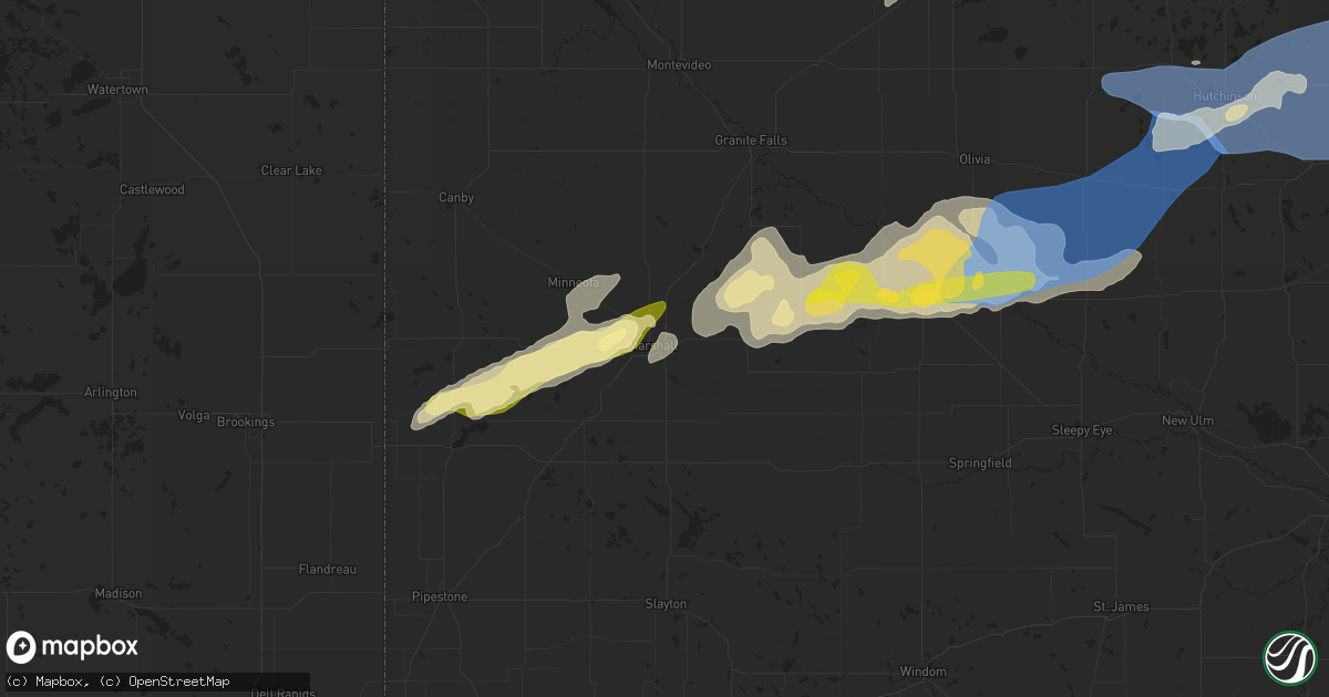 Hail map in Marshall, MN on September 29, 2023