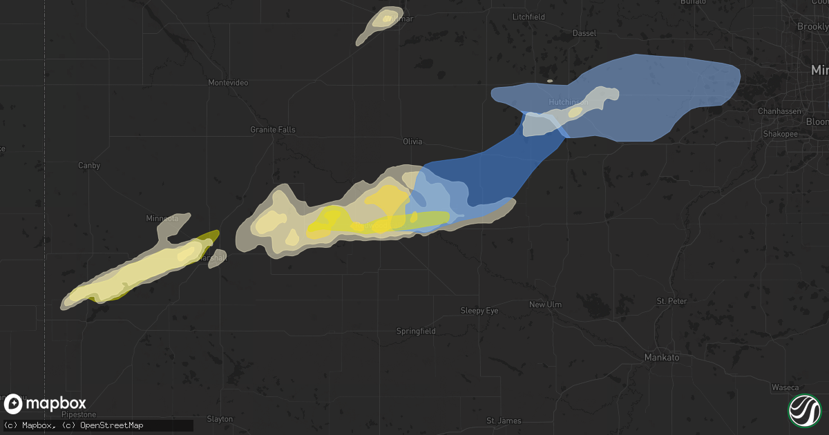 Hail map in Morton, MN on September 29, 2023