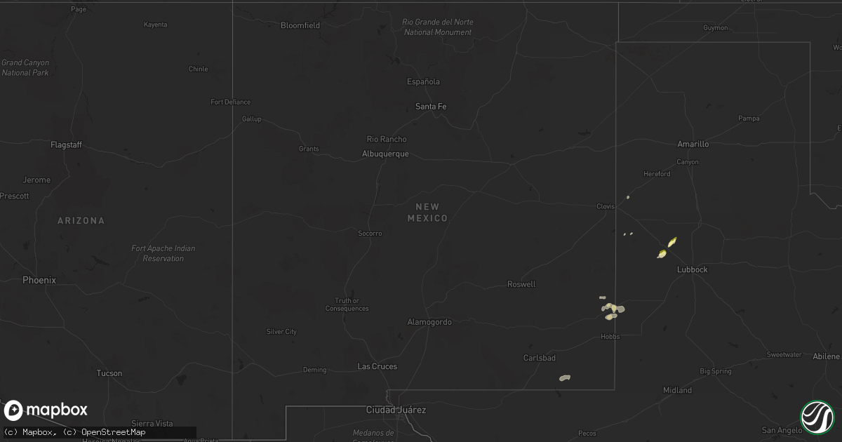 Hail map in New Mexico on September 29, 2023