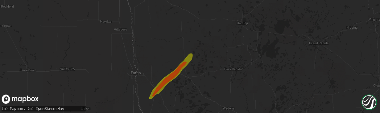Hail map in Ogema, MN on September 29, 2023
