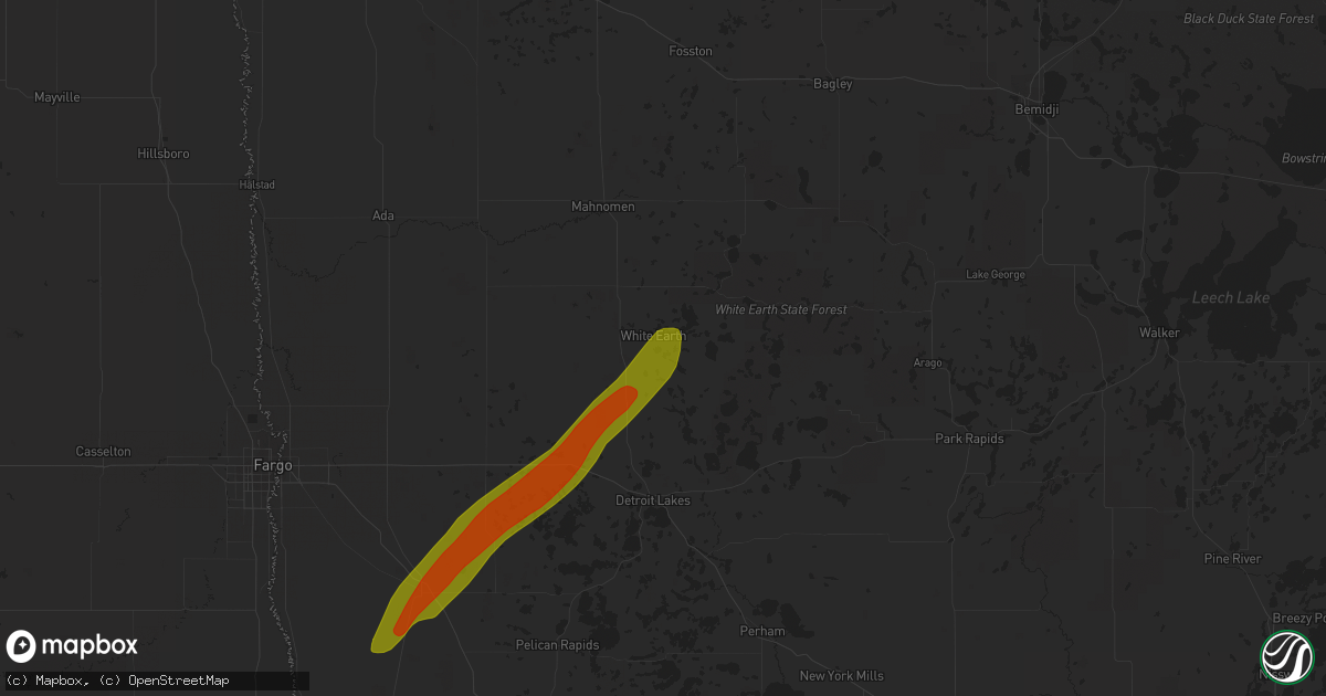 Hail map in Ogema, MN on September 29, 2023