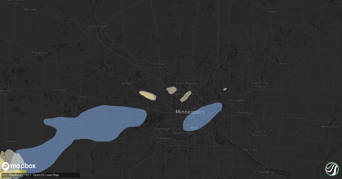 Hail map in Osseo, MN on September 29, 2023
