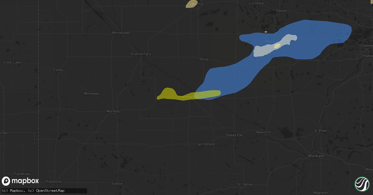 Hail map in Redwood Falls, MN on September 29, 2023