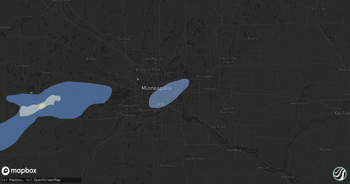 Hail map in Saint Paul, MN on September 29, 2023