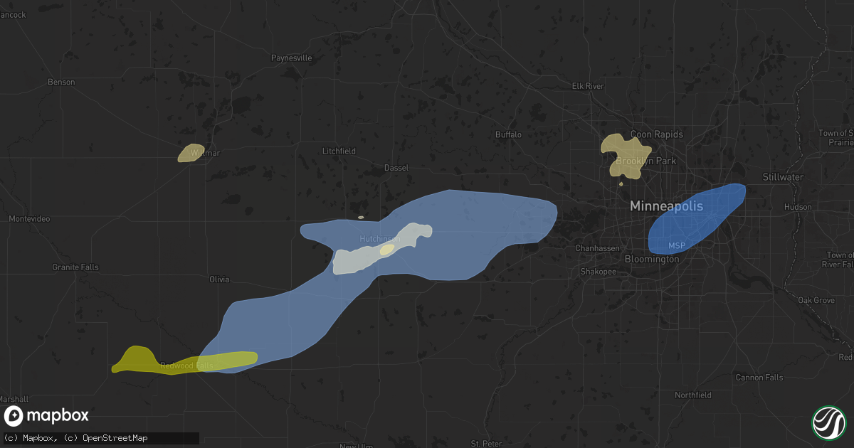 Hail map in Silver Lake, MN on September 29, 2023