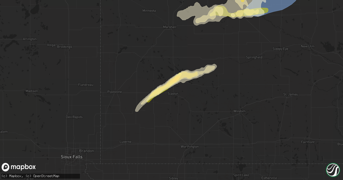 Hail map in Slayton, MN on September 29, 2023