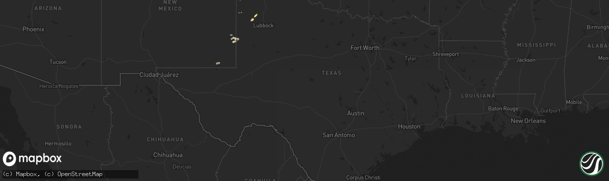 Hail map in Texas on September 29, 2023