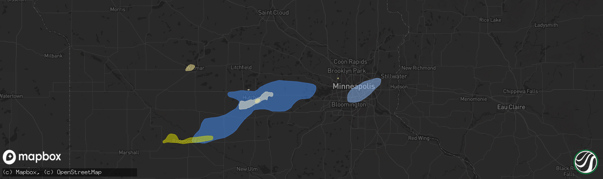 Hail map in Watertown, MN on September 29, 2023