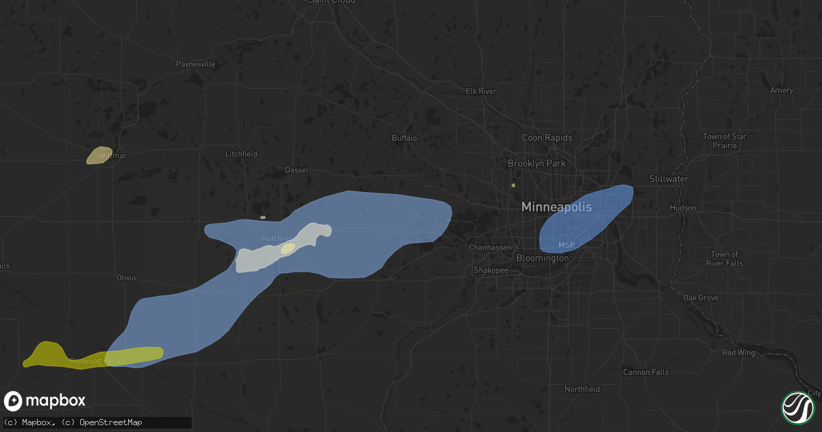 Hail map in Watertown, MN on September 29, 2023