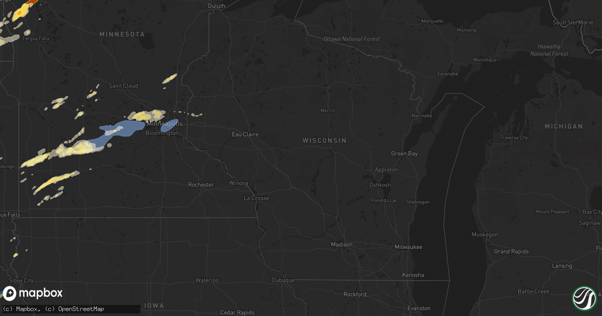 Hail map in Wisconsin on September 29, 2023