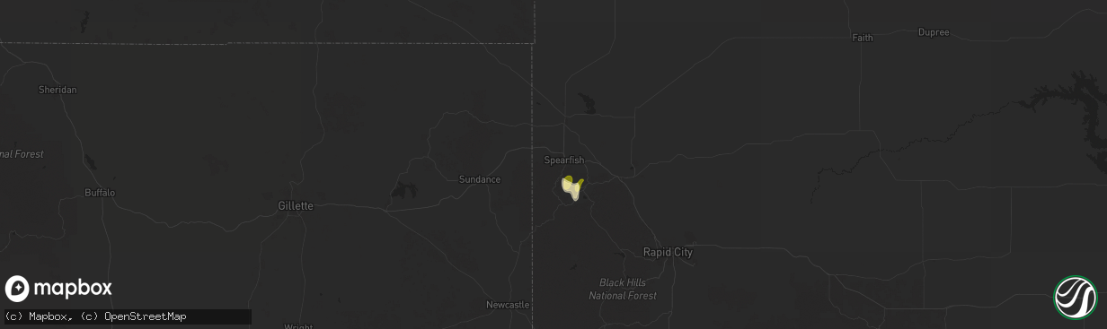 Hail map in Spearfish, SD on September 29, 2025