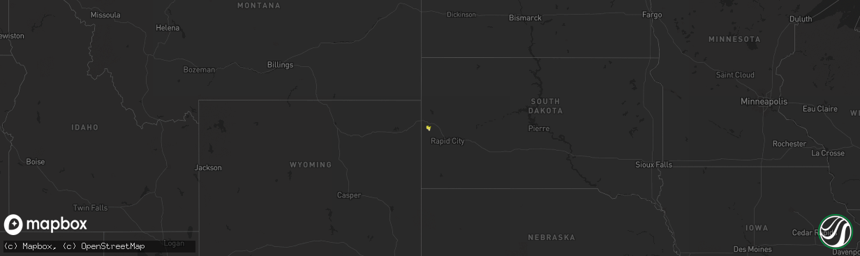 Hail map on September 29, 2025