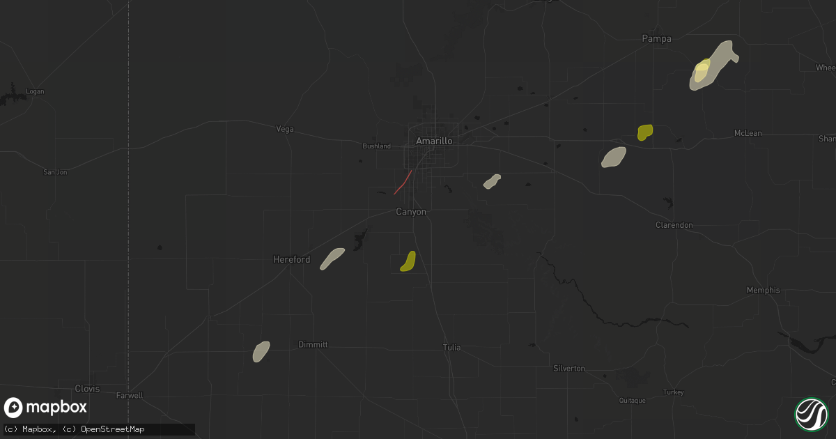 Hail map in Canyon, TX on September 29, 2026