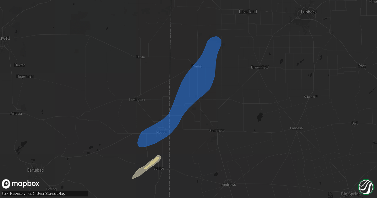 Hail map in Denver City, TX on September 29, 2026