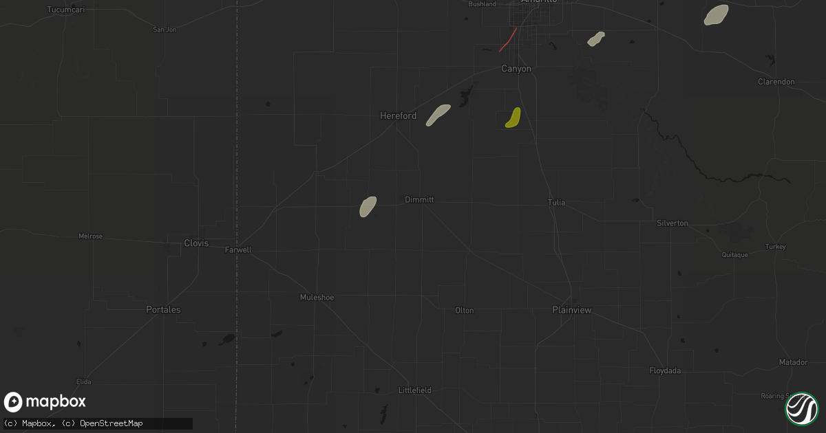 Hail map in Dimmitt, TX on September 29, 2026