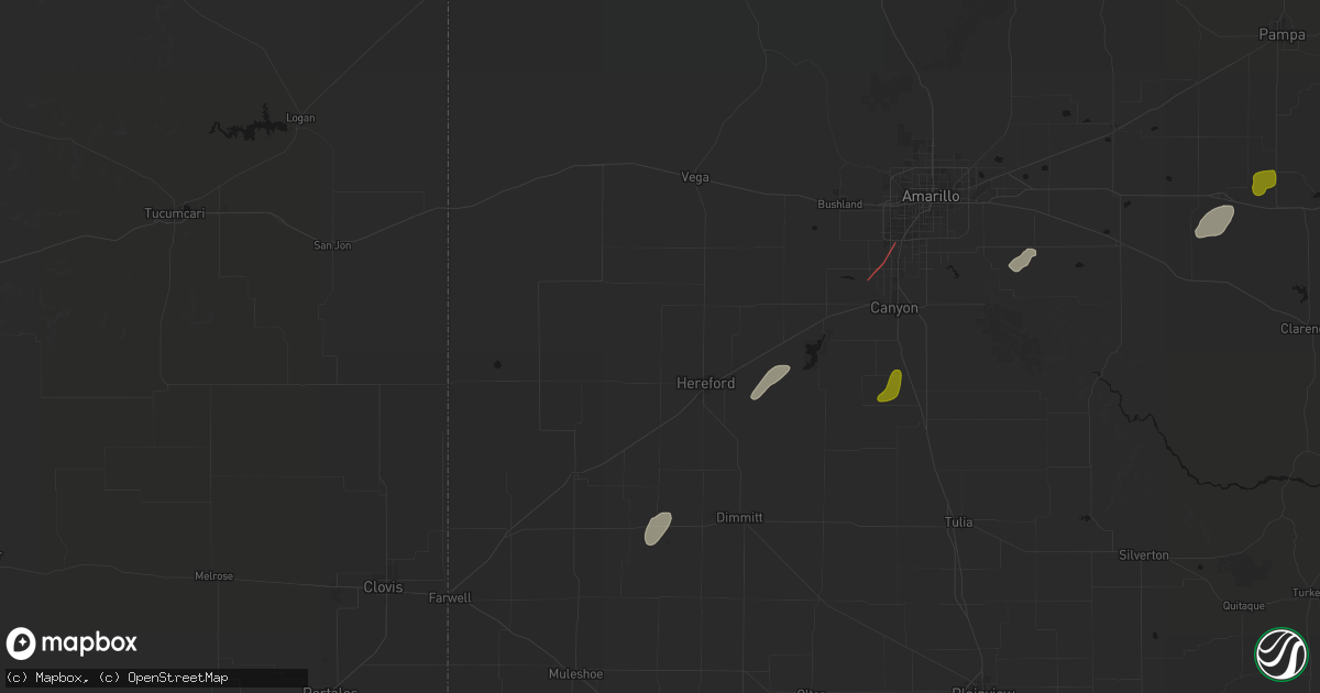 Hail map in Hereford, TX on September 29, 2026