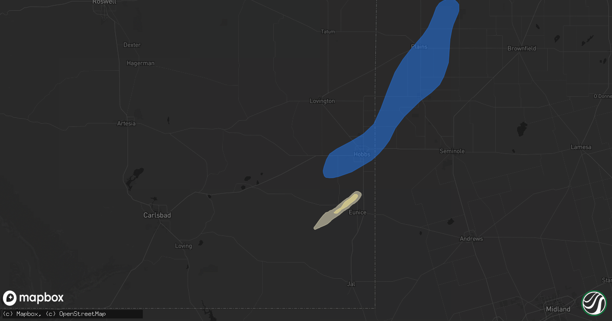 Hail map in Hobbs, NM on September 29, 2026