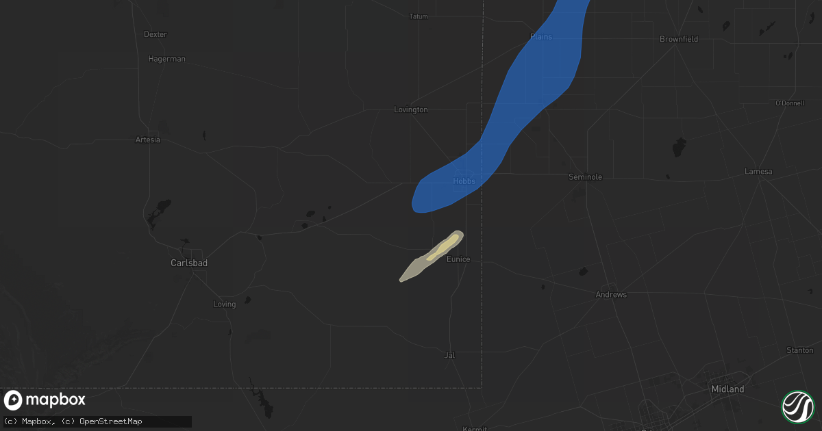 Hail map in Monument, NM on September 29, 2026