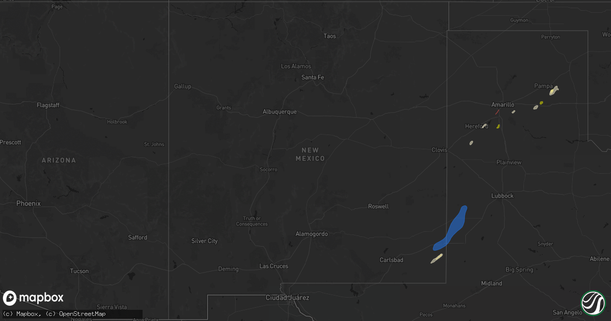 Hail map in New Mexico on September 29, 2026