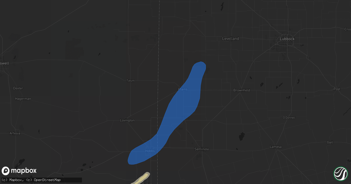 Hail map in Plains, TX on September 29, 2026