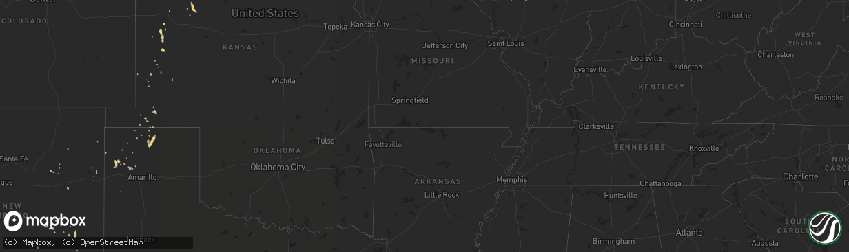 Hail map on September 30, 2012