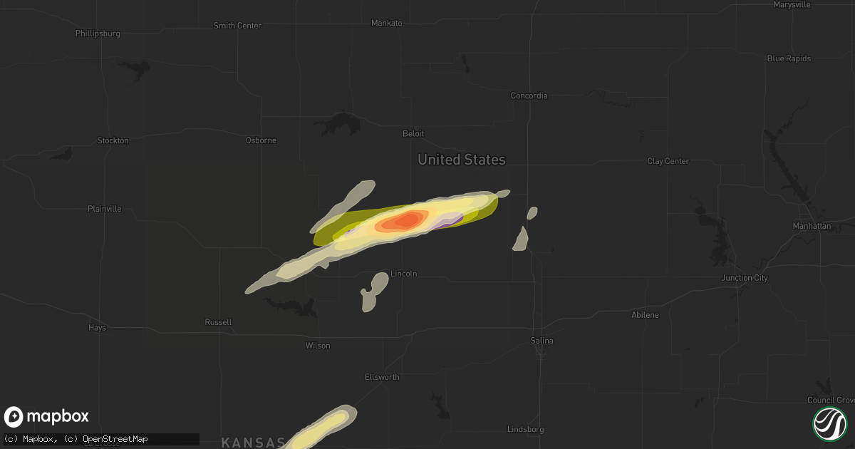 Hail map in Barnard, KS on September 30, 2014