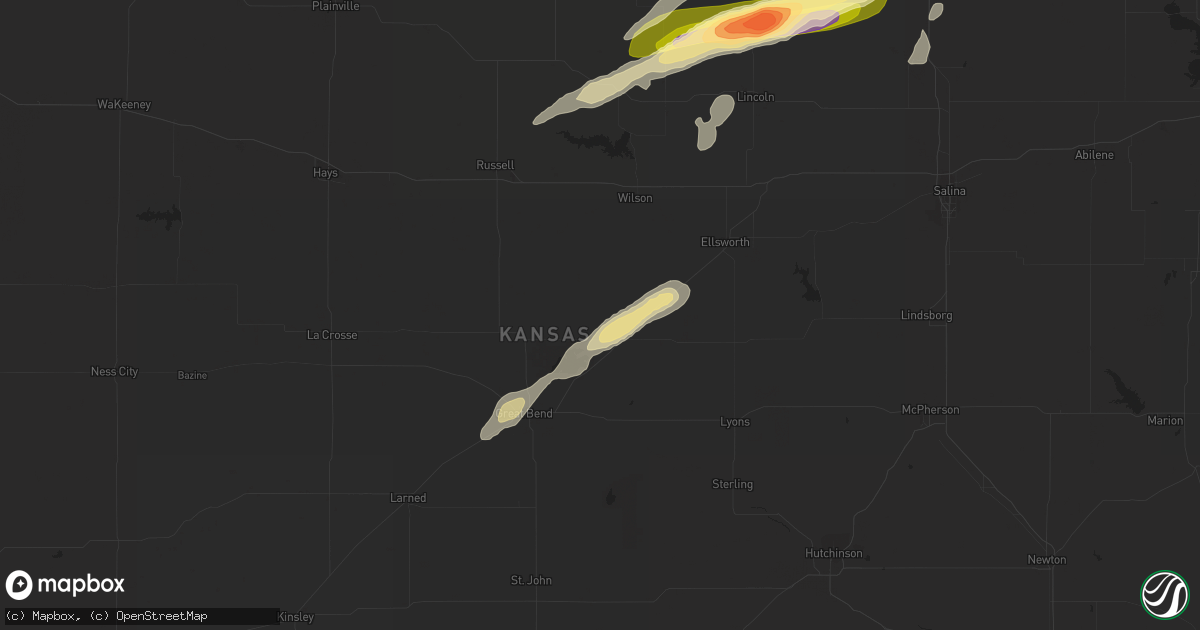 Hail map in Claflin, KS on September 30, 2014