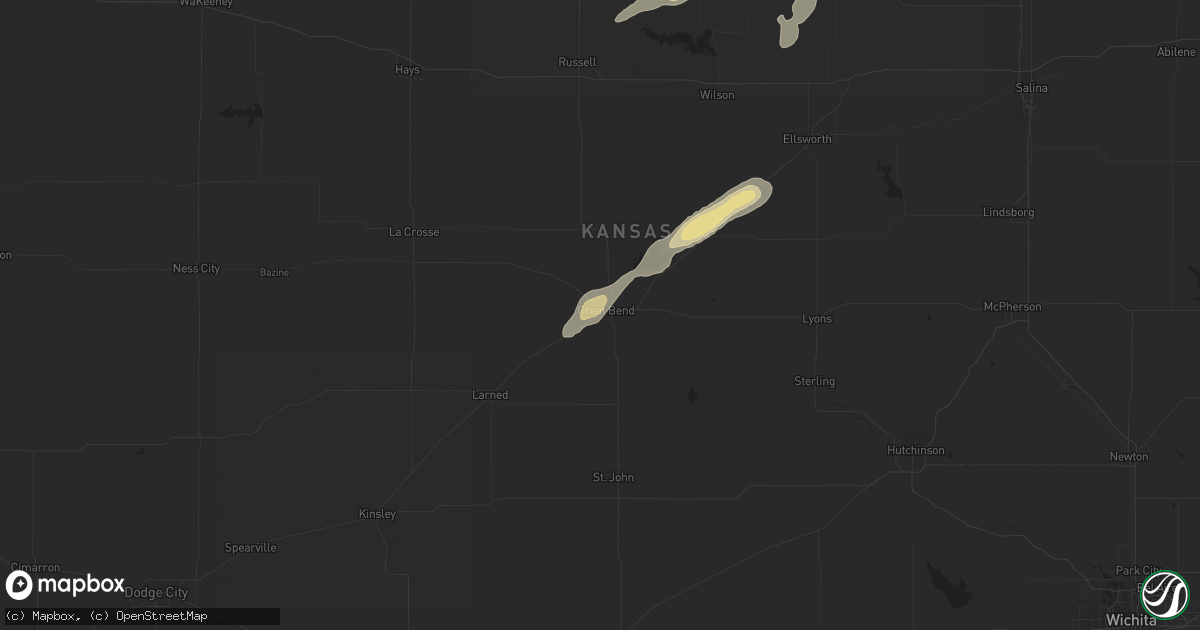 Hail map in Great Bend, KS on September 30, 2014