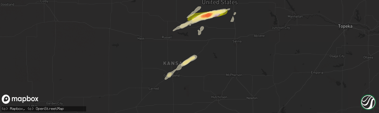 Hail map in Holyrood, KS on September 30, 2014