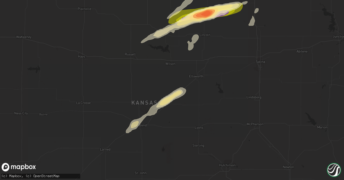 Hail map in Holyrood, KS on September 30, 2014