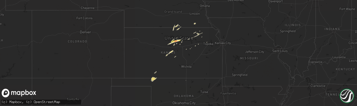 Hail map in Kansas on September 30, 2014