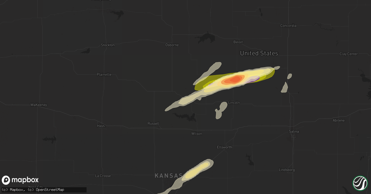 Hail map in Lucas, KS on September 30, 2014