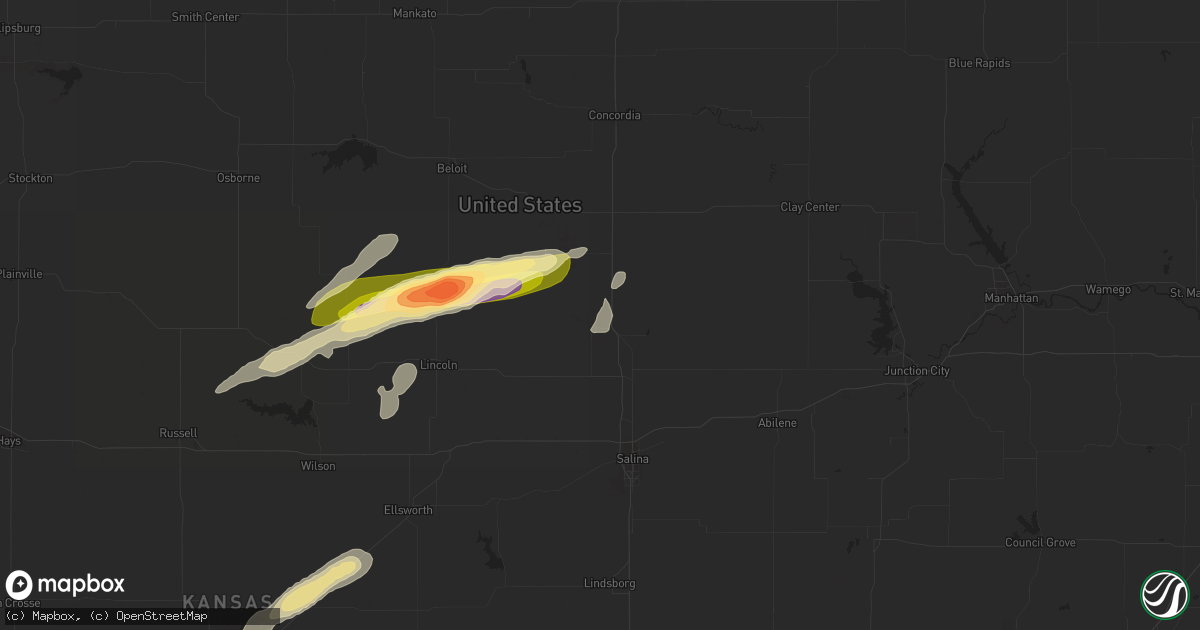 Hail map in Minneapolis, KS on September 30, 2014
