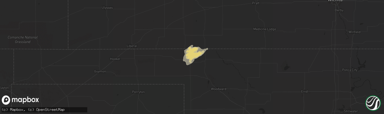 Hail map in Rosston, OK on September 30, 2014